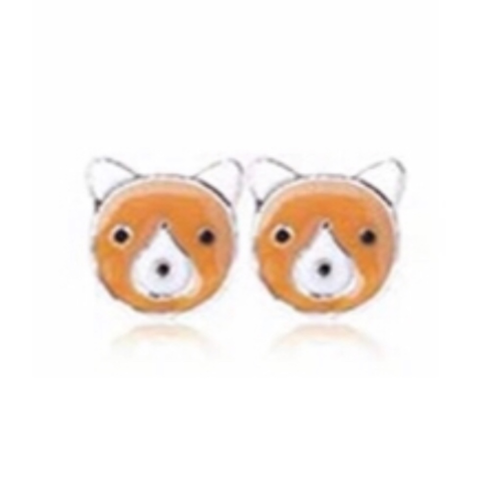 🍭 3/$15 Enamel Bear Stud Earrings Brand New